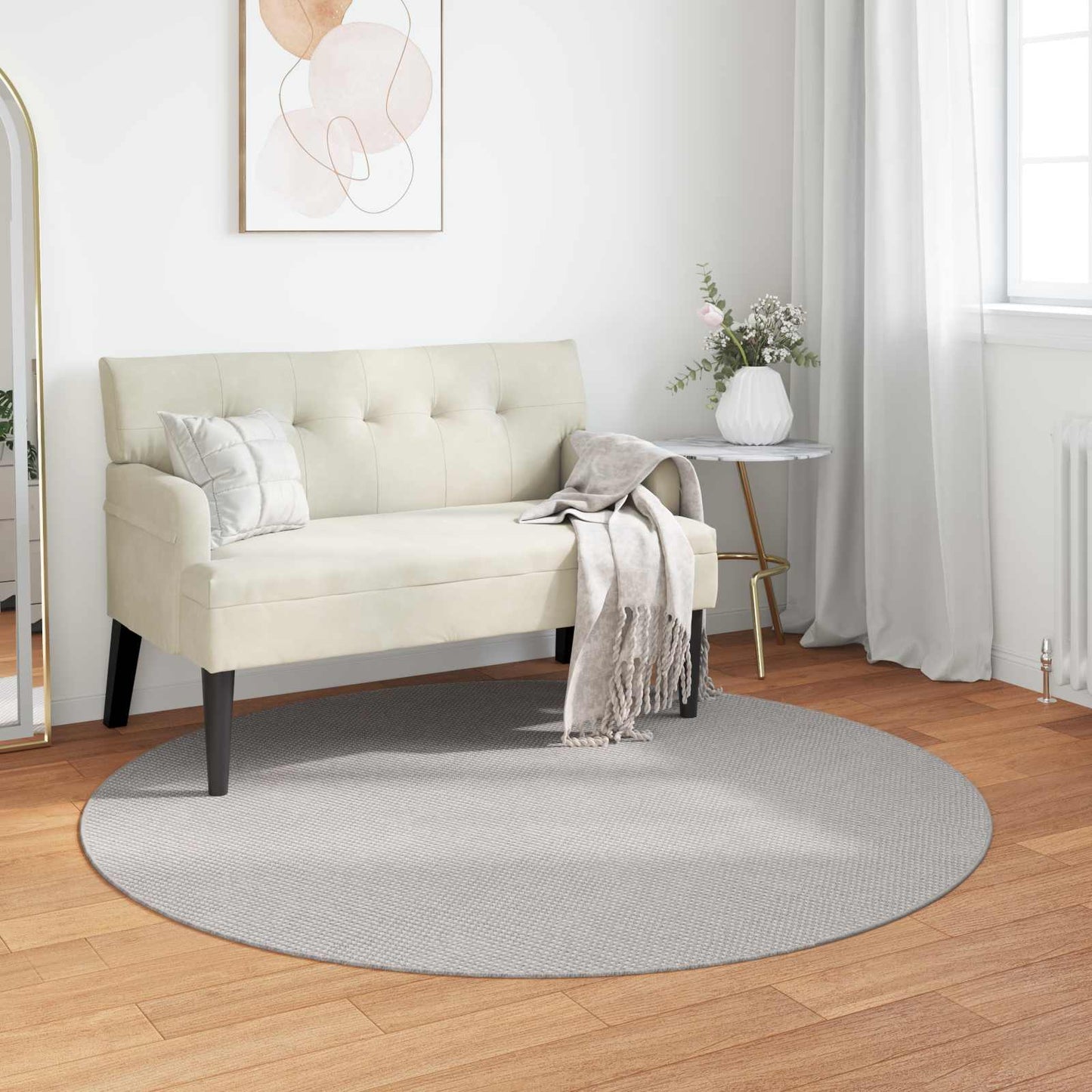 Tappeti per area Rotondo LUGO Crema e Grigio Ã˜ 200 CM