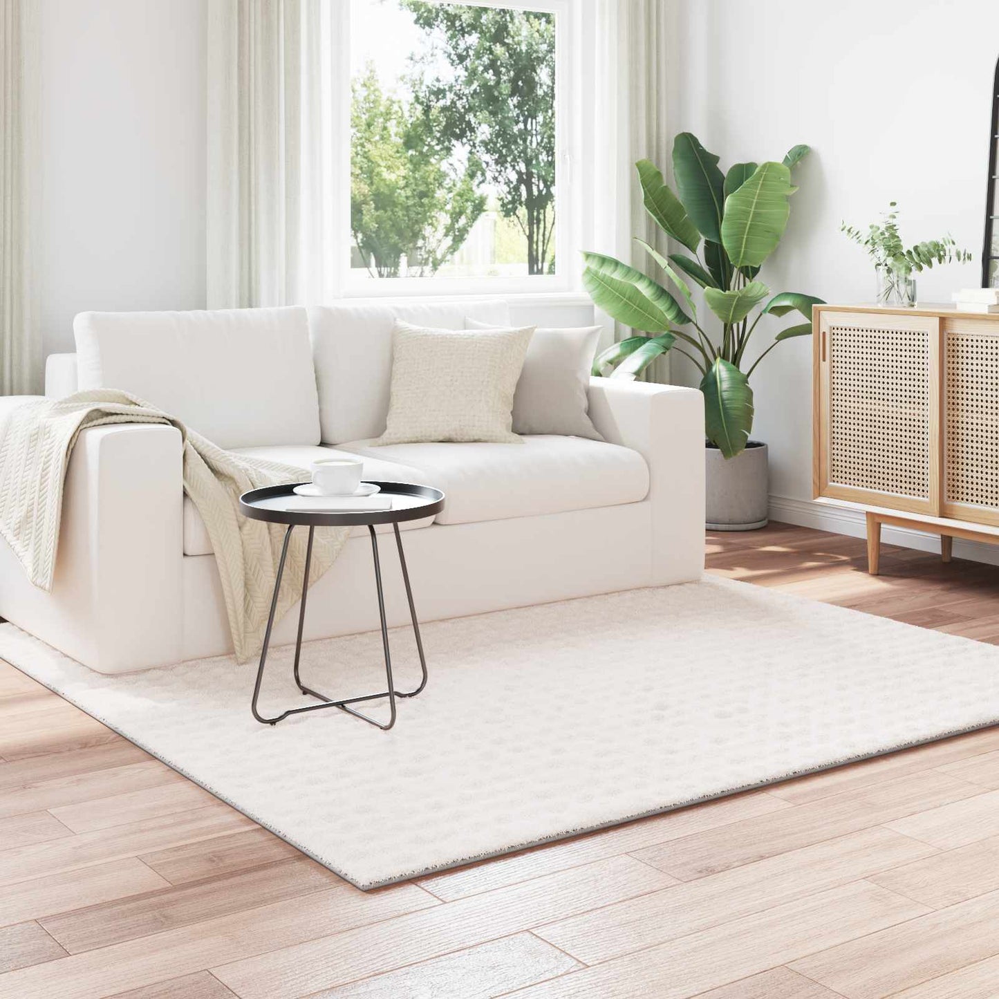 Tappeti per area Quadrato SIROLO Crema 200 x 200 cm Poliestere