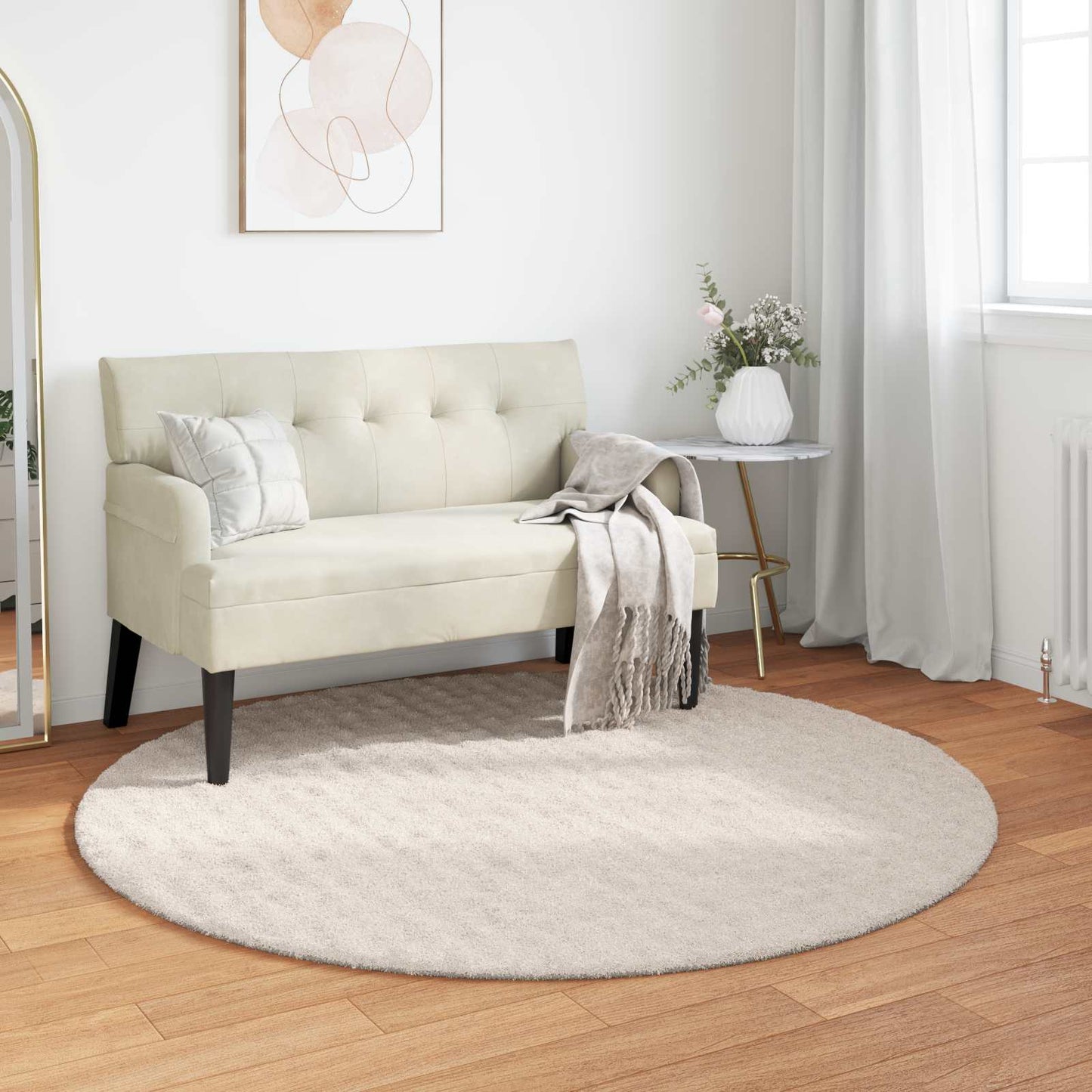 Tappeti per area Rotondo SIROLO Beige Ã˜ 160 CM Poliestere