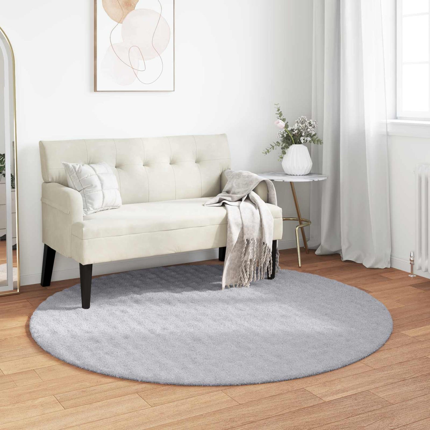 Tappeti per area Rotondo SIROLO Grigio Ã˜ 120 CM Poliestere