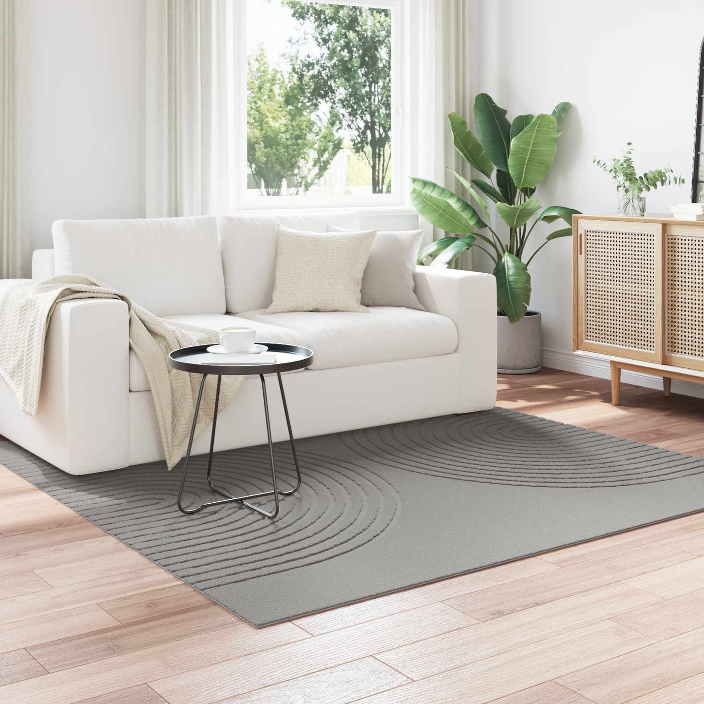 Tappeti per area Quadrato GALATI Grigio 200 x 200 cm Poliestere