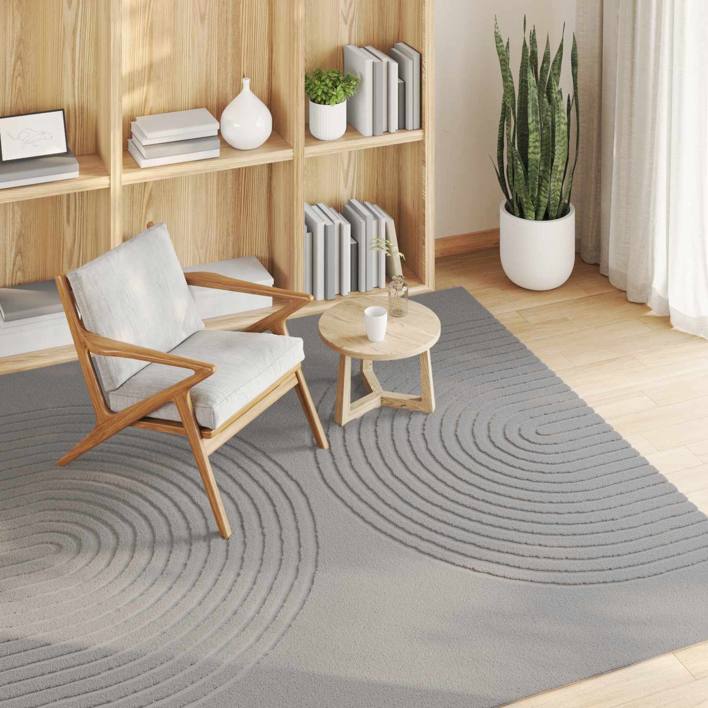 Tappeti per area Quadrato GALATI Grigio 200 x 200 cm Poliestere