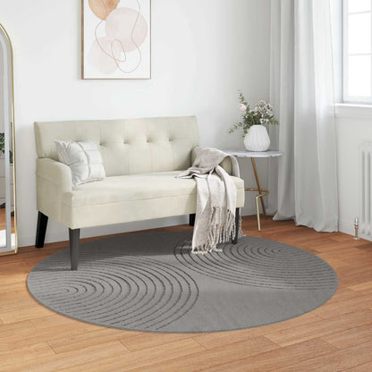 Tappeti per area Rotondo GALATI Grigio Ã˜ 200 CM Poliestere