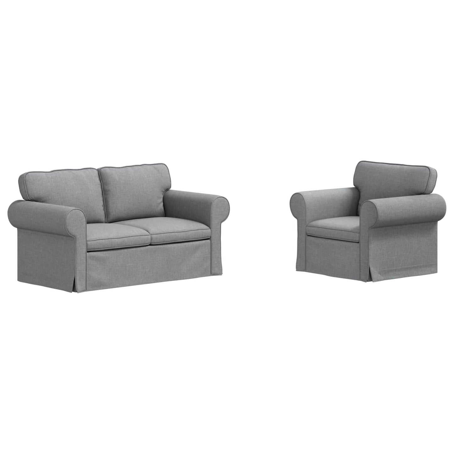 Set di divani 2 pcs Grigio chiaro 155 x 82 x 80 cm Tessuto