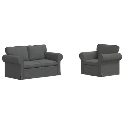 Set di divani 2 pcs Grigio scuro 155 x 82 x 80 cm Tessuto