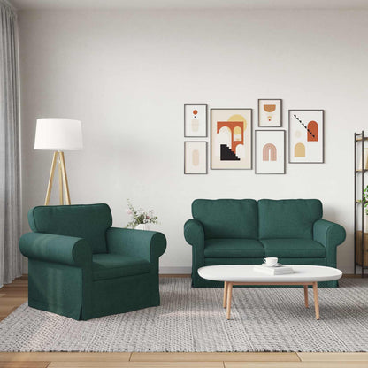 Set di divani 2 pcs Verde Scuro 155 x 82 x 80 cm Tessuto