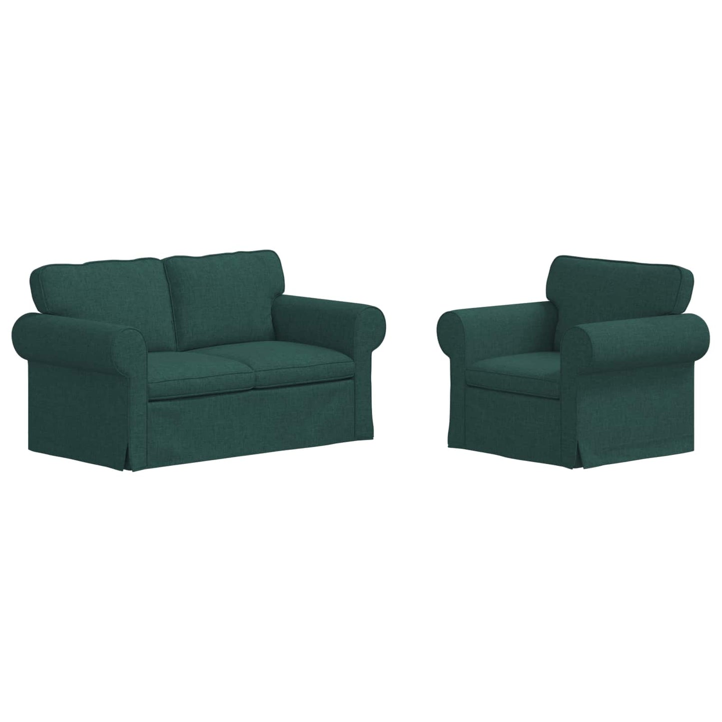 Set di divani 2 pcs Verde Scuro 155 x 82 x 80 cm Tessuto
