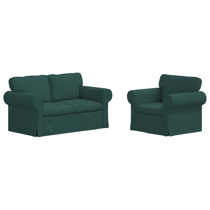 Set di divani 2 pcs Verde Scuro 155 x 82 x 80 cm Tessuto