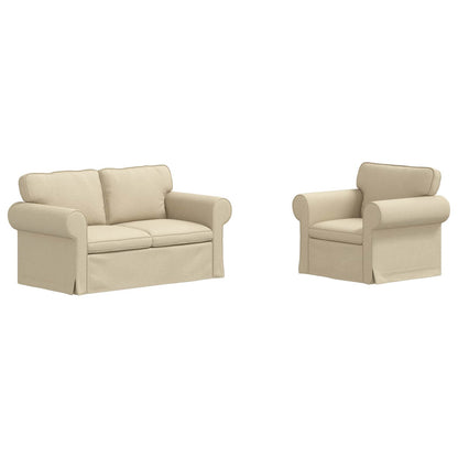 Set di divani 2 pcs Crema 155 x 82 x 80 cm Tessuto