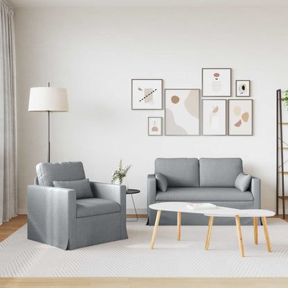 Set di divani 2 pcs Grigio chiaro 139 x 78 x 80 cm Tessuto