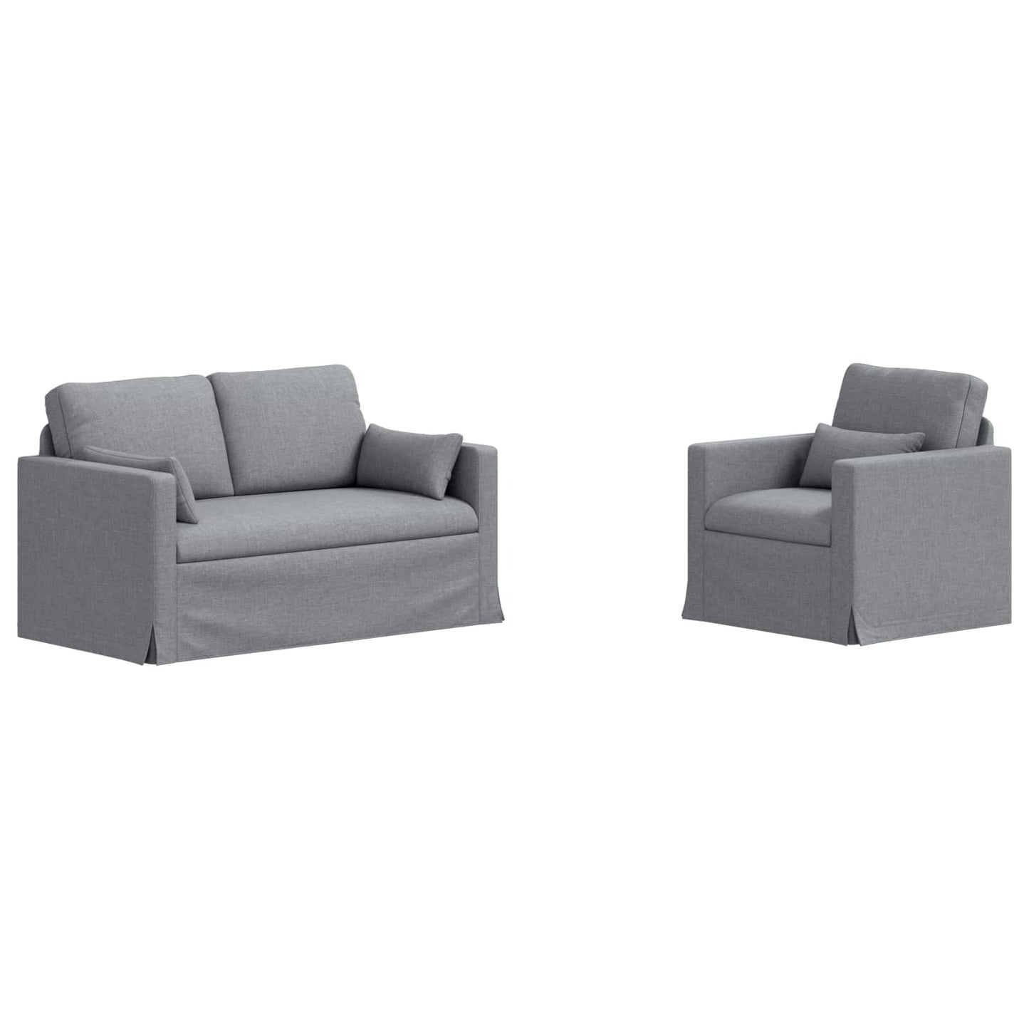 Set di divani 2 pcs Grigio chiaro 139 x 78 x 80 cm Tessuto