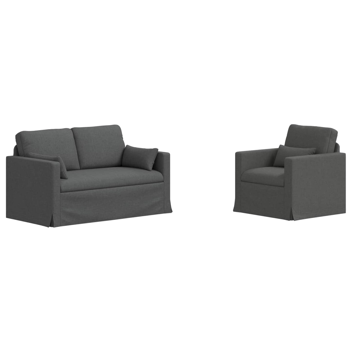 Set di divani 2 pcs Grigio scuro 139 x 78 x 80 cm Tessuto