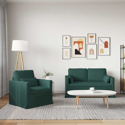 Set di divani 2 pcs Verde Scuro 139 x 78 x 80 cm Tessuto