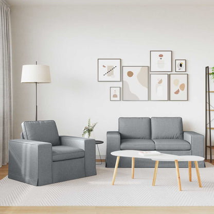 Set di divani 2 pcs Grigio chiaro 182 x 80 x 82 cm Tessuto
