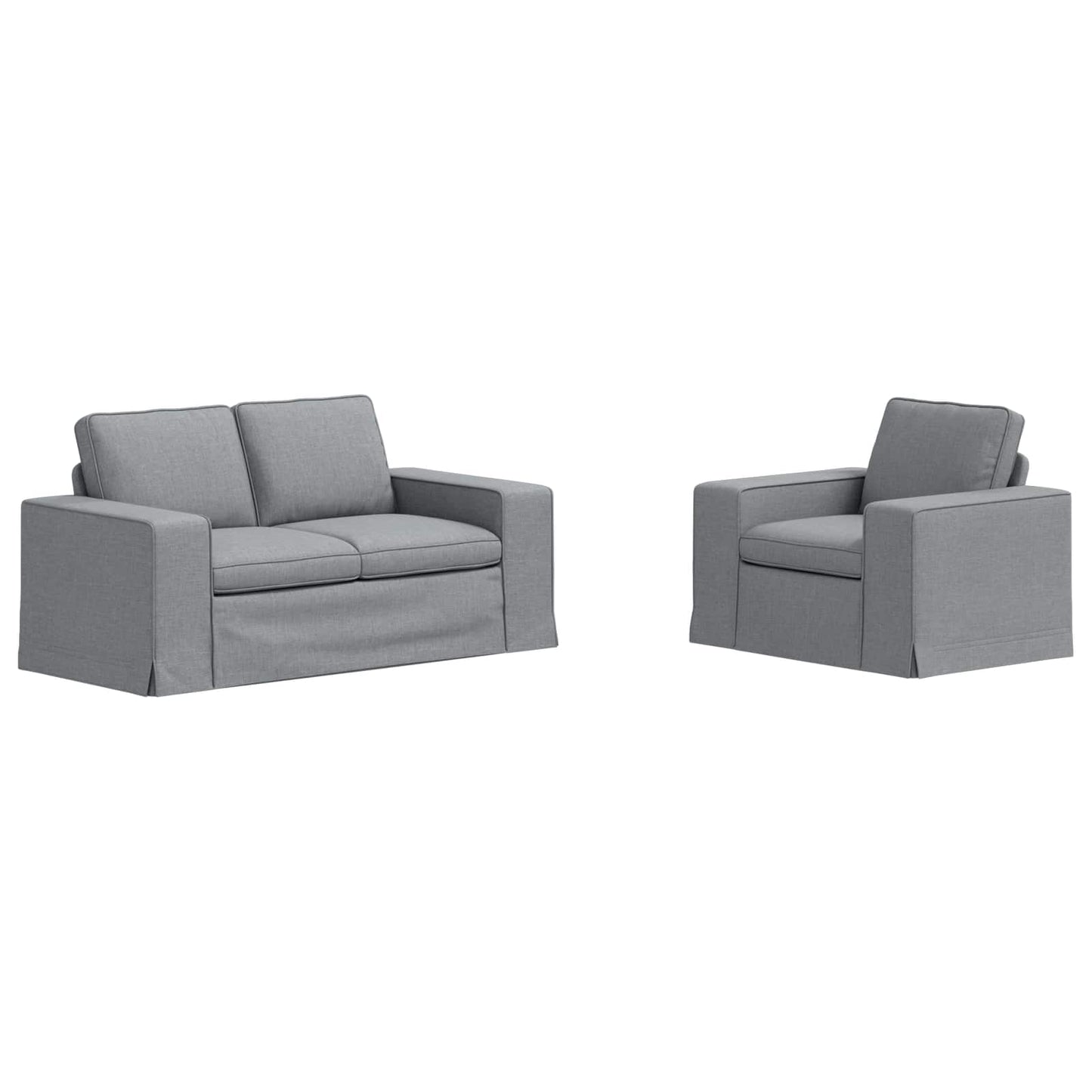 Set di divani 2 pcs Grigio chiaro 182 x 80 x 82 cm Tessuto