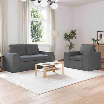 Set di divani 2 pcs Grigio scuro 182 x 80 x 82 cm Tessuto