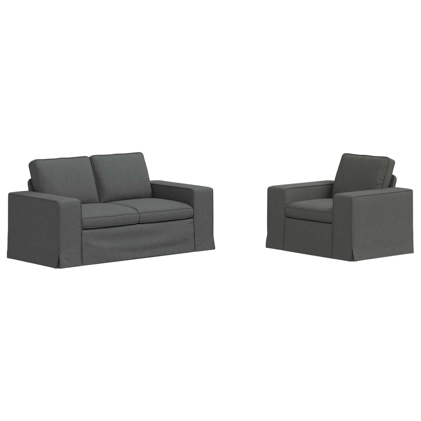 Set di divani 2 pcs Grigio scuro 182 x 80 x 82 cm Tessuto
