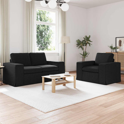 Set di divani 2 pcs Nero 182 x 80 x 82 cm Tessuto