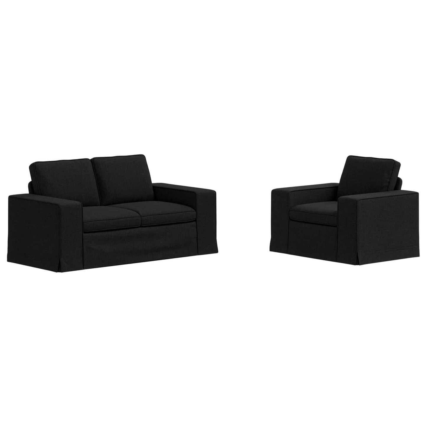 Set di divani 2 pcs Nero 182 x 80 x 82 cm Tessuto