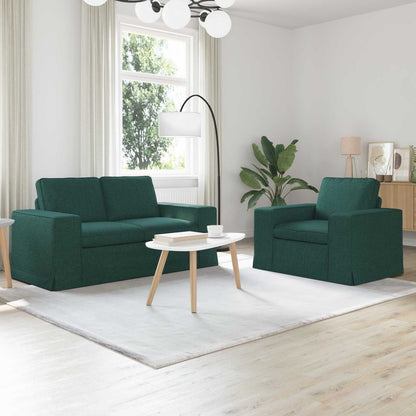 Set di divani 2 pcs Verde Scuro 182 x 80 x 82 cm Tessuto