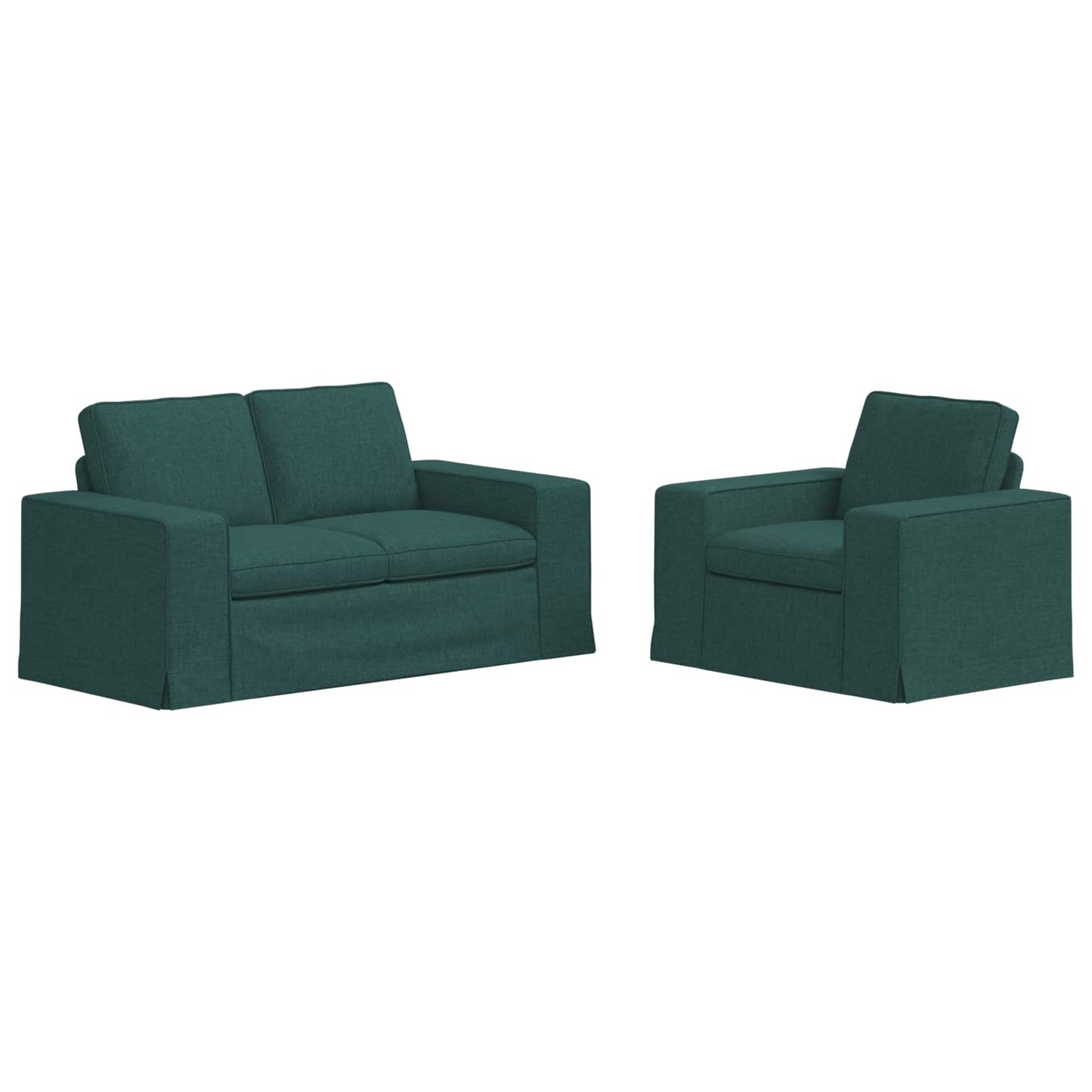Set di divani 2 pcs Verde Scuro 182 x 80 x 82 cm Tessuto