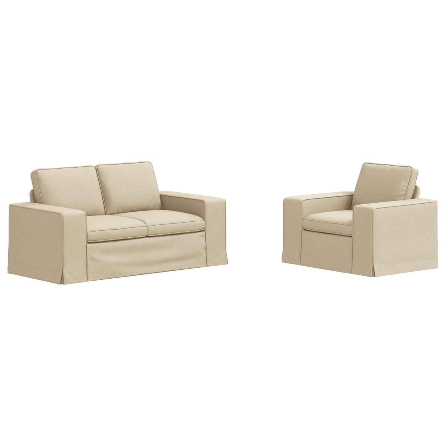 Set di divani 2 pcs Crema 182 x 80 x 82 cm Tessuto