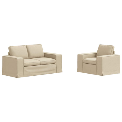 Set di divani 2 pcs Crema 182 x 80 x 82 cm Tessuto