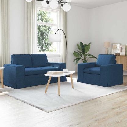 Set di divani 2 pcs Blu 182 x 80 x 82 cm Tessuto