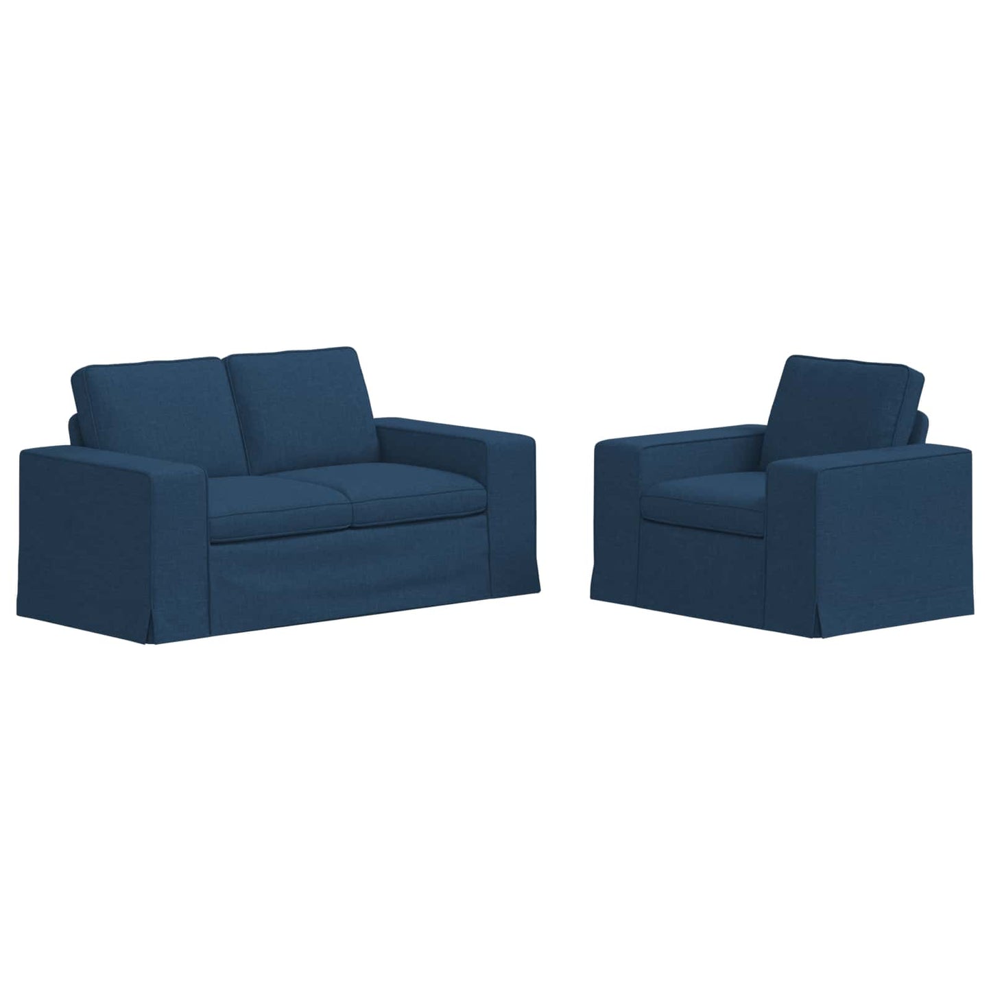 Set di divani 2 pcs Blu 182 x 80 x 82 cm Tessuto