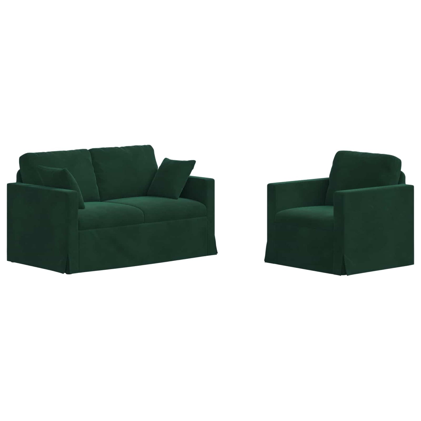 Set di divani 2 pcs Verde Scuro 138 x 78 x 80 cm Velluto
