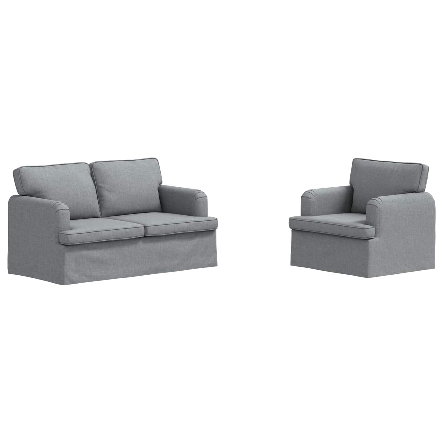 Set di divani 2 pcs Grigio chiaro 144 x 80 x 85 cm Tessuto