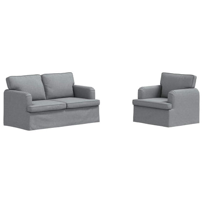 Set di divani 2 pcs Grigio chiaro 144 x 80 x 85 cm Tessuto
