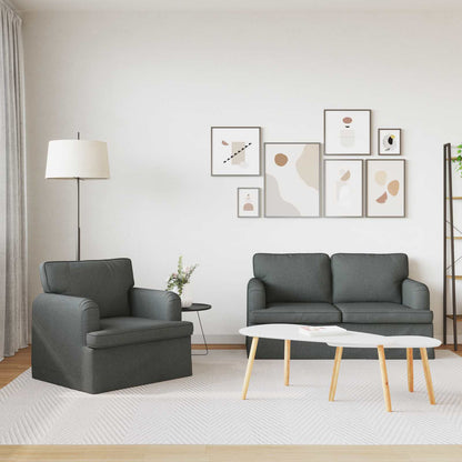 Set di divani 2 pcs Grigio scuro 144 x 80 x 85 cm Tessuto