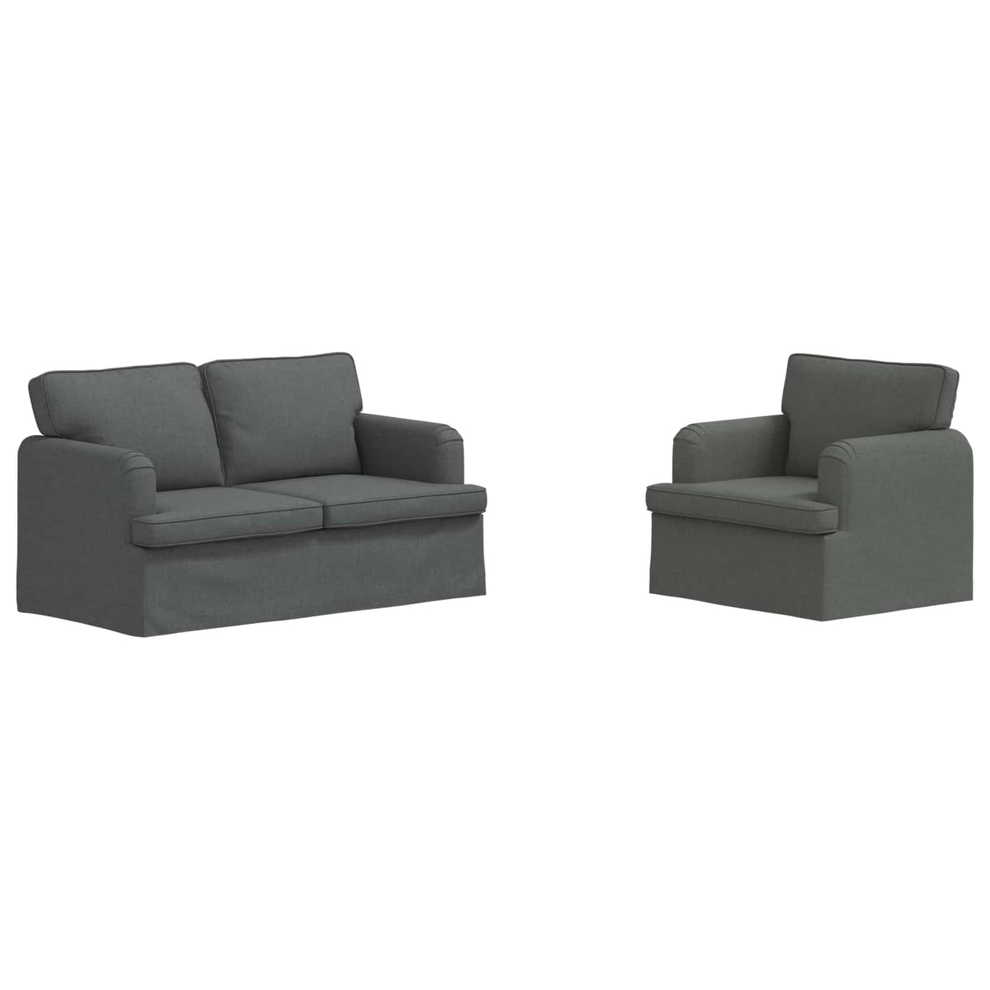 Set di divani 2 pcs Grigio scuro 144 x 80 x 85 cm Tessuto