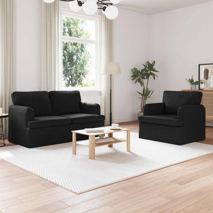 Set di divani 2 pcs Nero 144 x 80 x 85 cm Tessuto