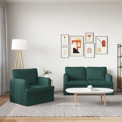 Set di divani 2 pcs Verde Scuro 144 x 80 x 85 cm Tessuto