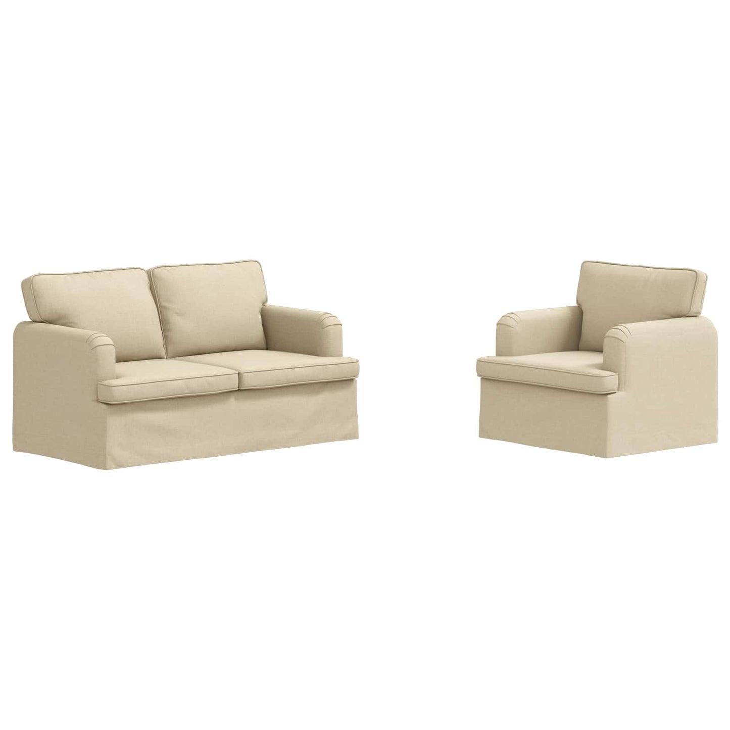Set di divani 2 pcs Crema 144 x 80 x 85 cm Tessuto