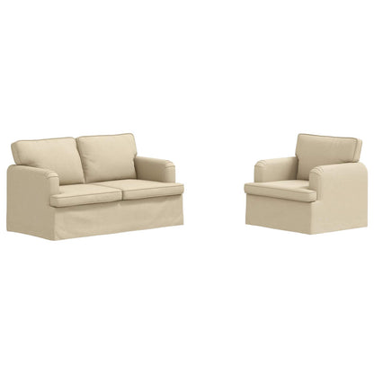 Set di divani 2 pcs Crema 144 x 80 x 85 cm Tessuto