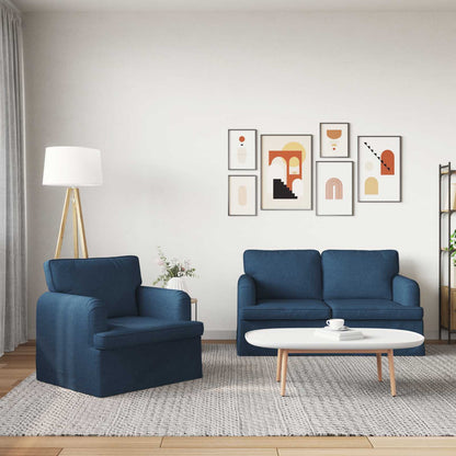 Set di divani 2 pcs Blu 144 x 80 x 85 cm Tessuto