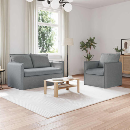 Set di divani 2 pcs Grigio chiaro 136 x 82 x 85 cm Tessuto