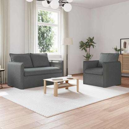 Set di divani 2 pcs Grigio scuro 196 x 82 x 85 cm Tessuto