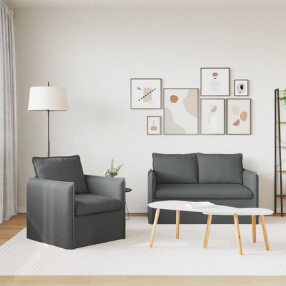 Set di divani 2 pcs Grigio scuro 196 x 82 x 85 cm Tessuto