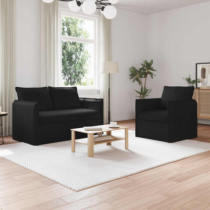Set di divani 2 pcs Nero 196 x 82 x 85 cm Tessuto