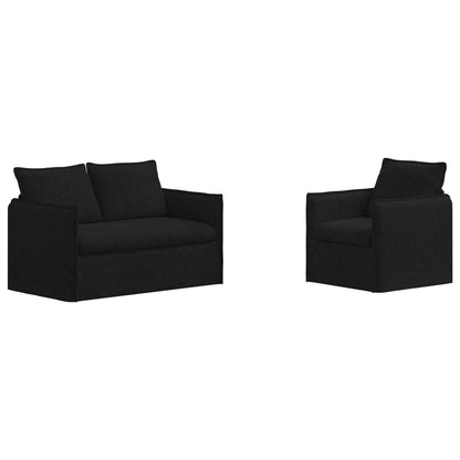 Set di divani 2 pcs Nero 196 x 82 x 85 cm Tessuto