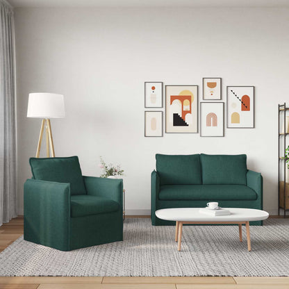 Set di divani 2 pcs Verde Scuro 196 x 82 x 85 cm Tessuto