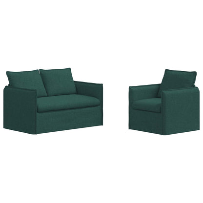 Set di divani 2 pcs Verde Scuro 196 x 82 x 85 cm Tessuto