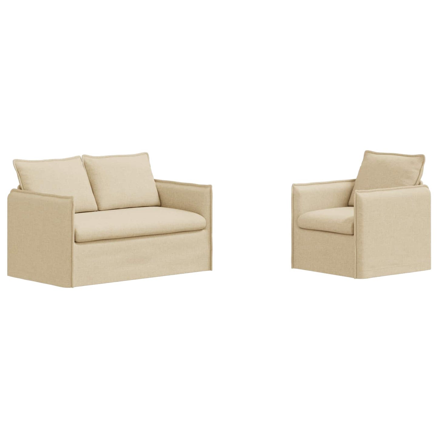 Set di divani 2 pcs Crema 196 x 82 x 85 cm Tessuto