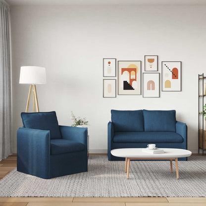 Set di divani 2 pcs Blu 196 x 82 x 85 cm Tessuto
