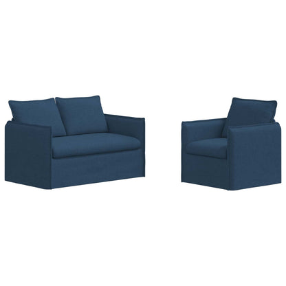 Set di divani 2 pcs Blu 196 x 82 x 85 cm Tessuto