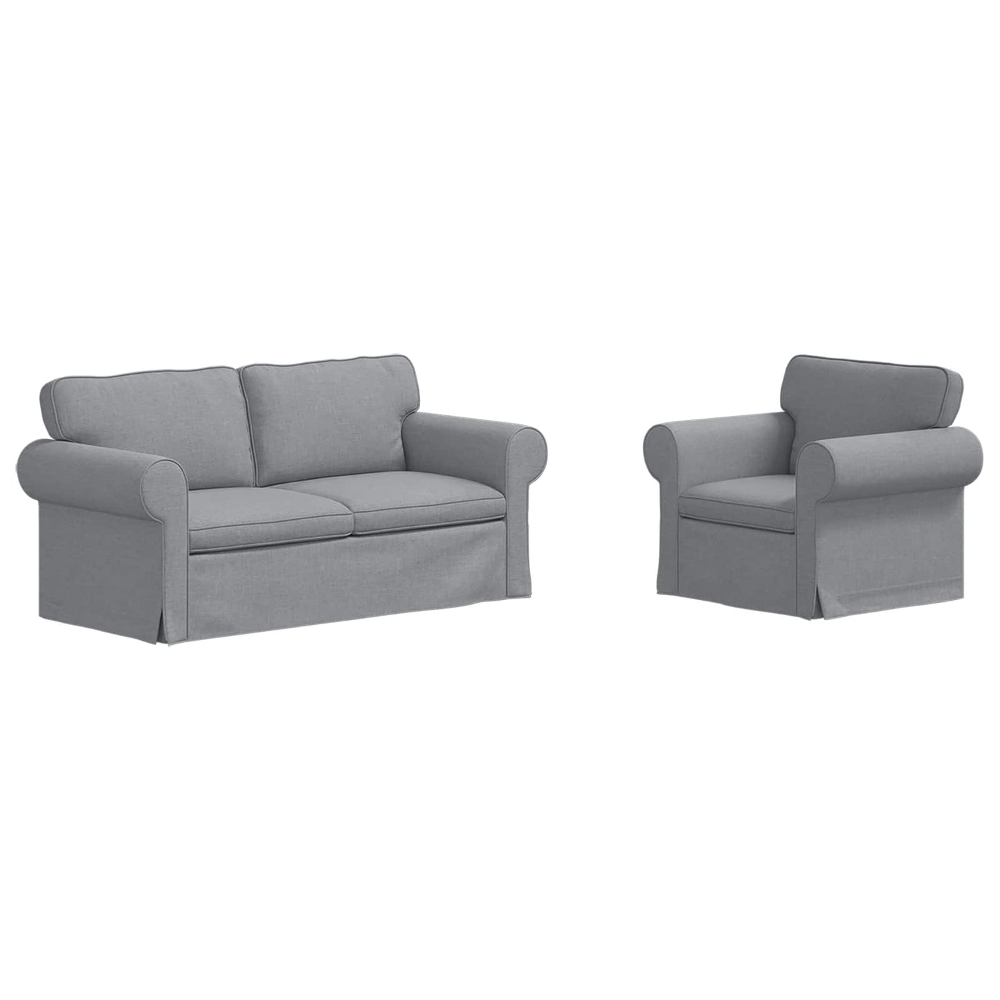 Set di divani 2 pcs Grigio chiaro 175 x 82 x 80 cm Tessuto